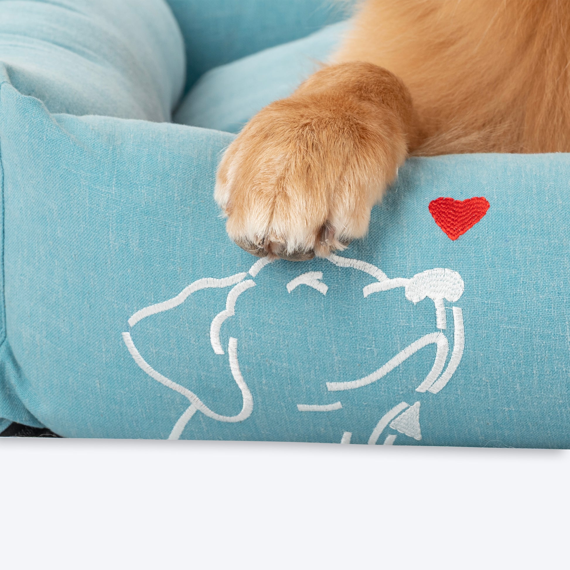 HUFT Sniff The Love Lounger Bed For Dog - Light Blue - Heads Up For Tails