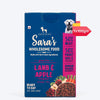 Sara's Wholesome Grain-Free Lamb and Apple Dog Food, 300 g, made with 50% meat and 50% fruit and vegetables.
