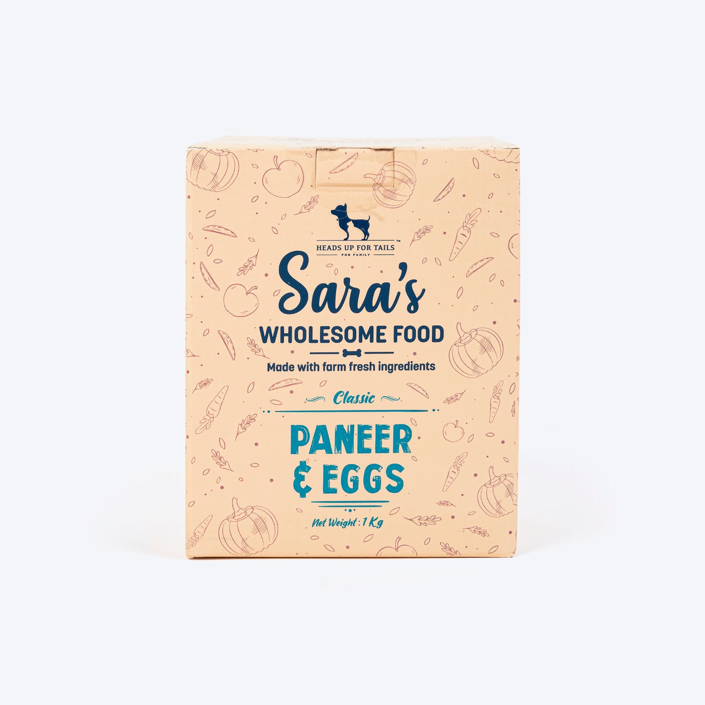 HUFT Sara's Wholesome Food - Classic Paneer And Eggs Dog Food - Pack of (10 X 100g) - Heads Up For Tails
