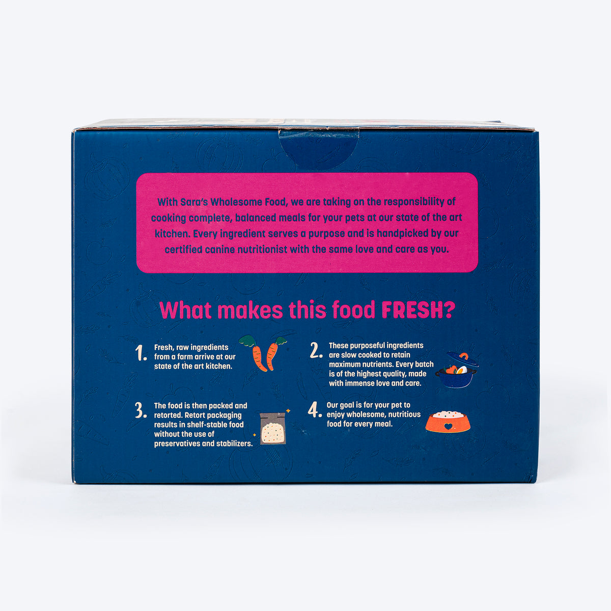 Sara's Wholesome Grain-Free Lamb and Apple Dog Food, pack of 10 x 100g, made with human-grade ingredients.