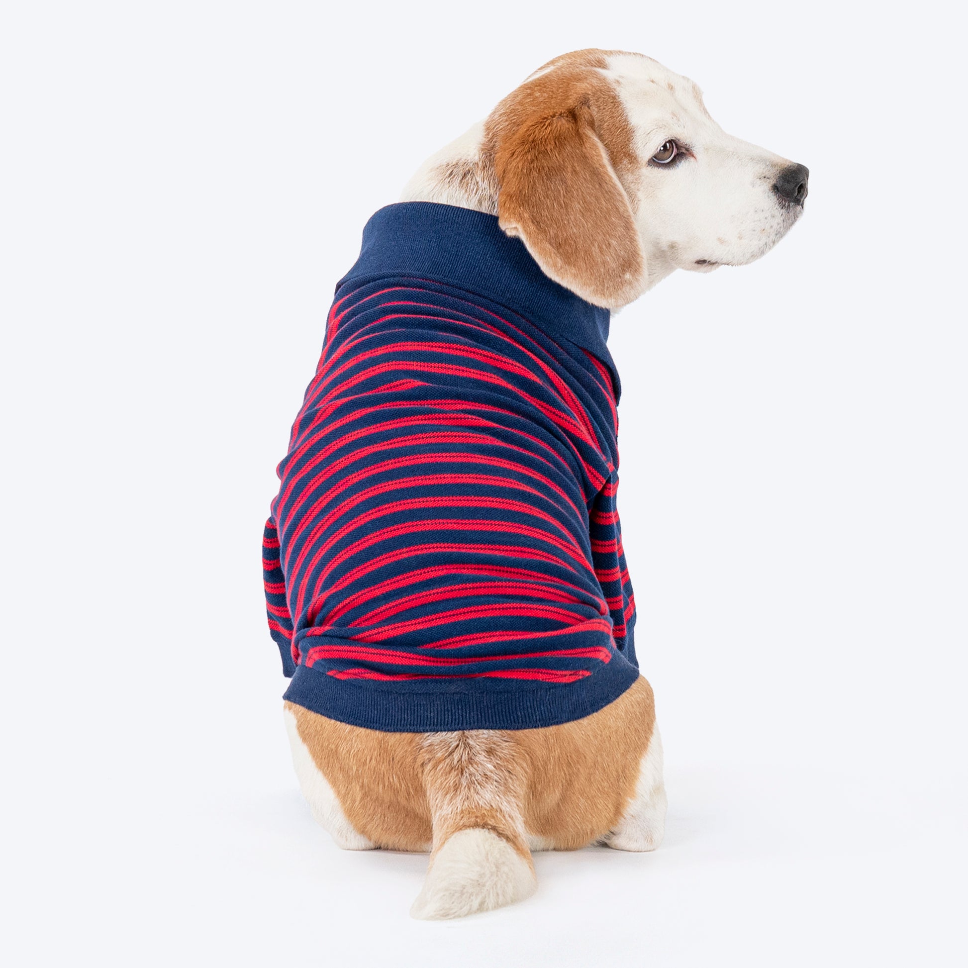 HUFT Stripe Polo Tees For Dogs & Cats - Red & Blue - Heads Up For Tails