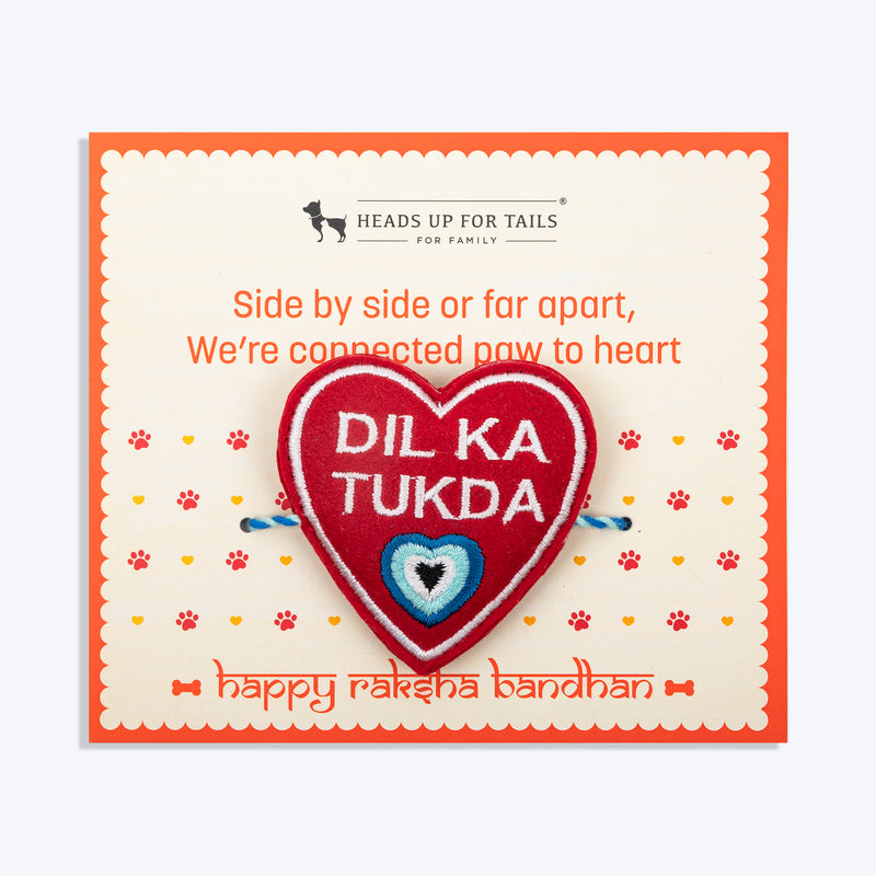 HUFT Dil Ka Tukda Tie Rakhi For Dog & Cat - Red