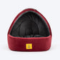 TLC Cave Bedding With Removable Cushion For Dog & Cat - Maroon & Grey - Heads Up For Tails
