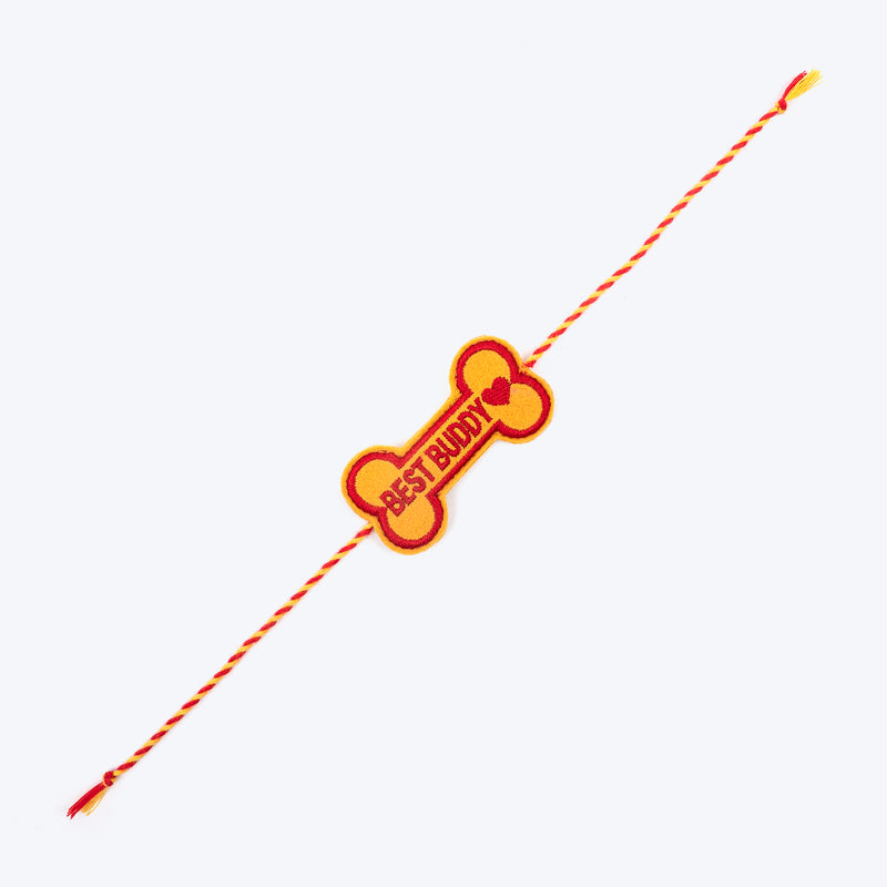 HUFT Best Buddy Tie Rakhi For Dog & Cat - Yellow