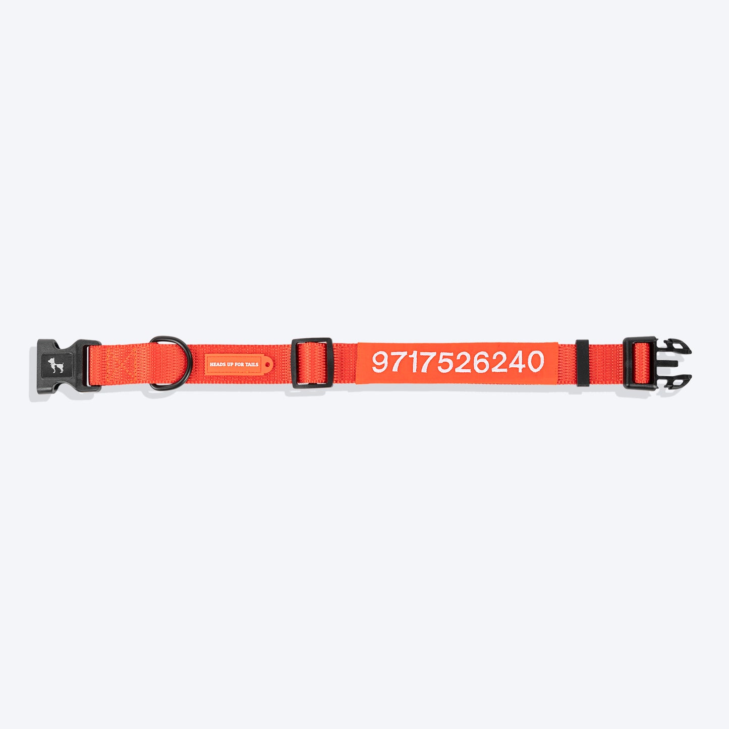 HUFT Personalised Classic (Mobile No.) Dog Collar - Rust Orange