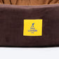 TLC Cave Bedding With Removable Cushion For Dog & Cat - Dark Brown & Beige - Heads Up For Tails
