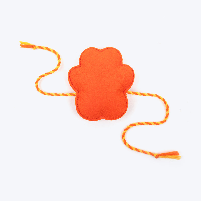 HUFT Pawsome Bhai Tie Rakhi For Dog & Cat - Orange