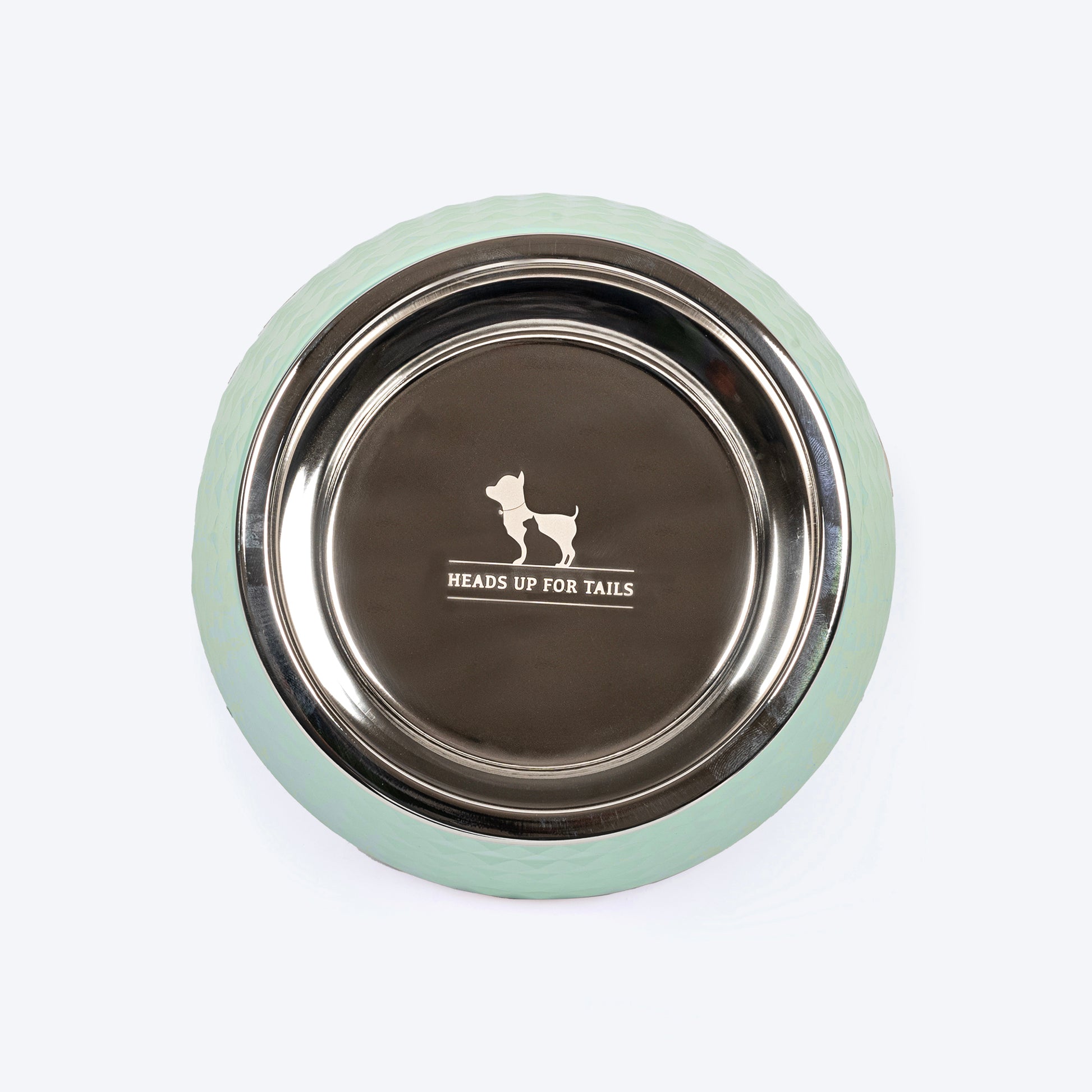 HUFT Breezy Basics Prism Embossed Melamine Bowl For Dog - Pastel Green - Heads Up For Tails