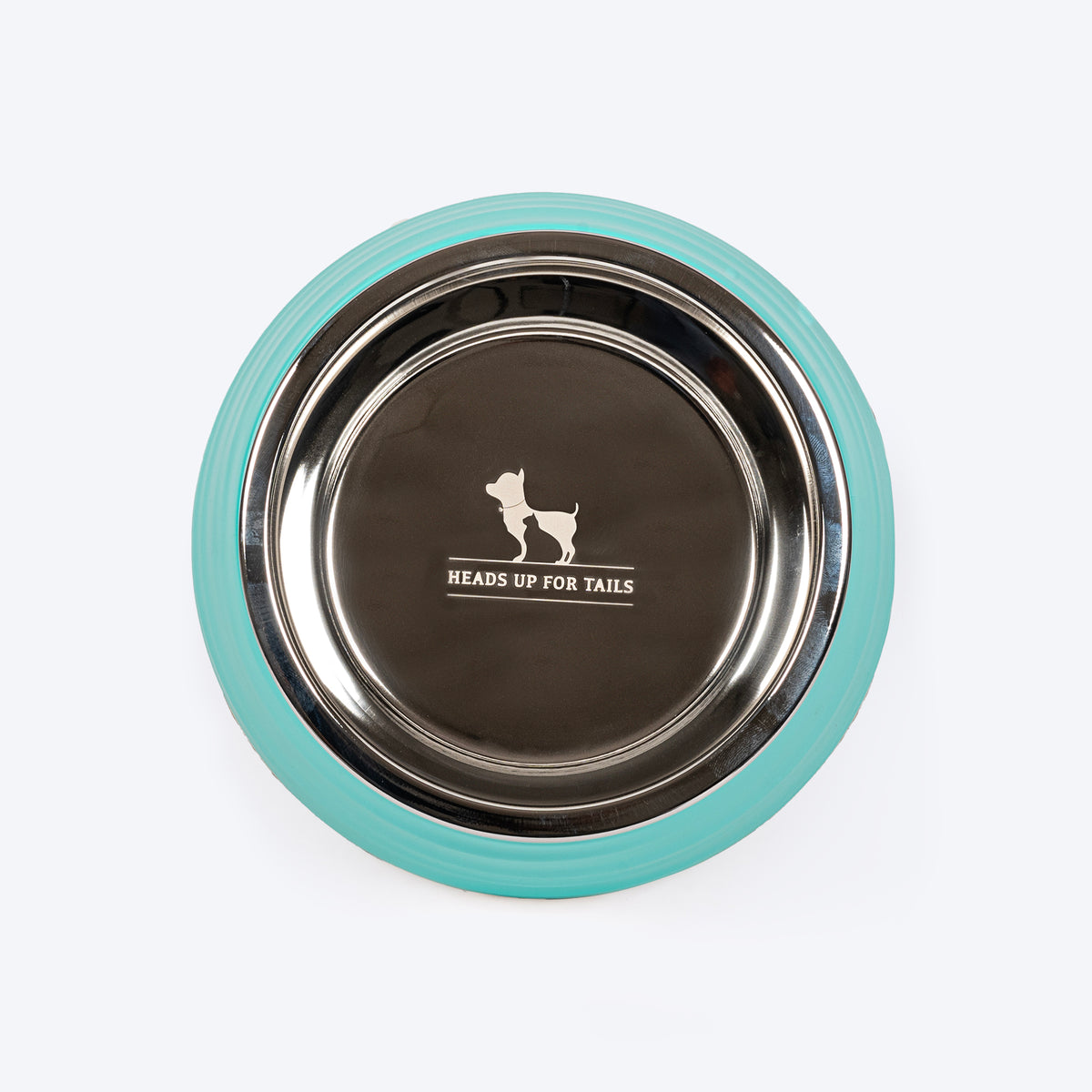 HUFT Waves Embossed Melamine Bowl For Dogs - Aqua - Heads Up For Tails