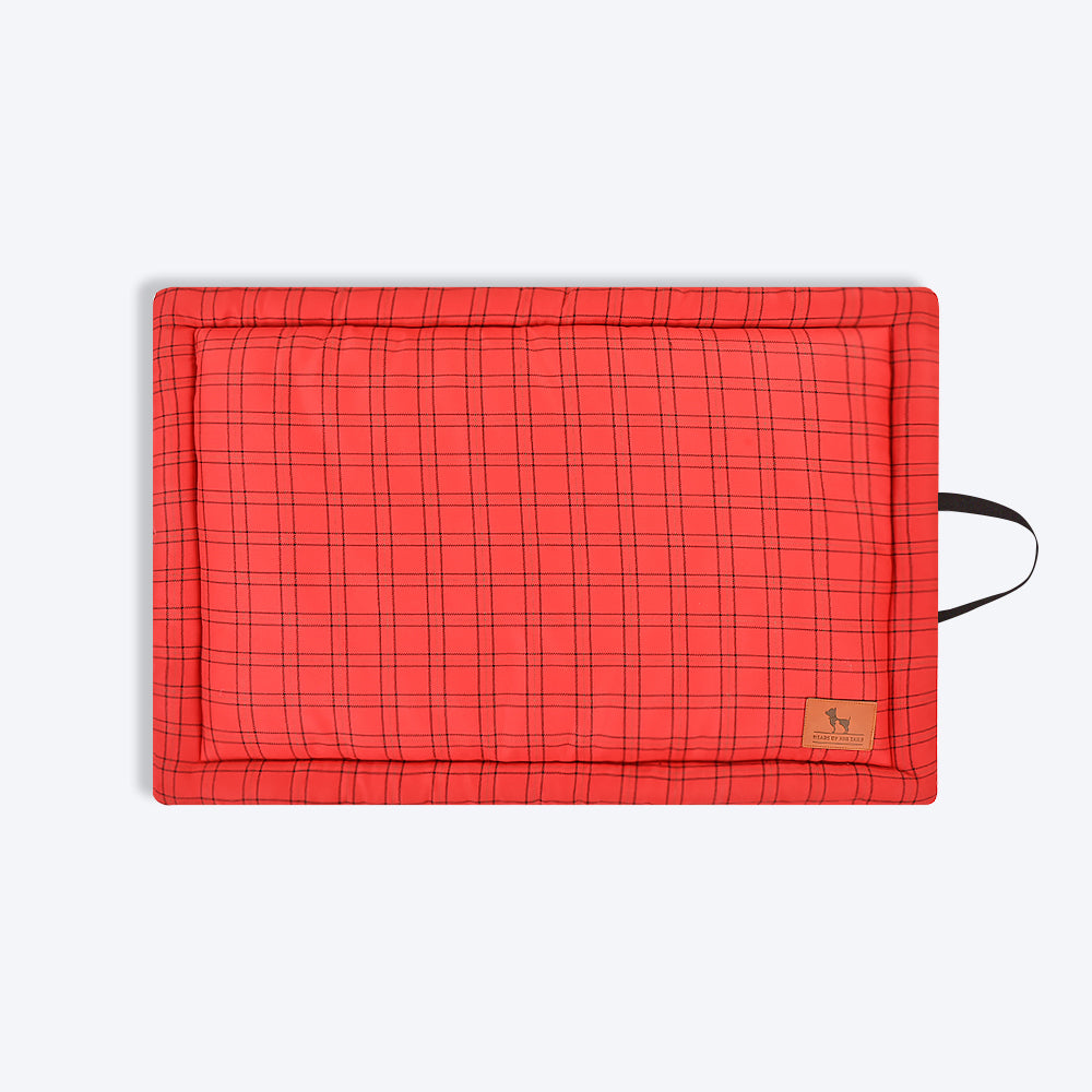 HUFT Checkered Radiant Red Dog Mat - Heads Up For Tails