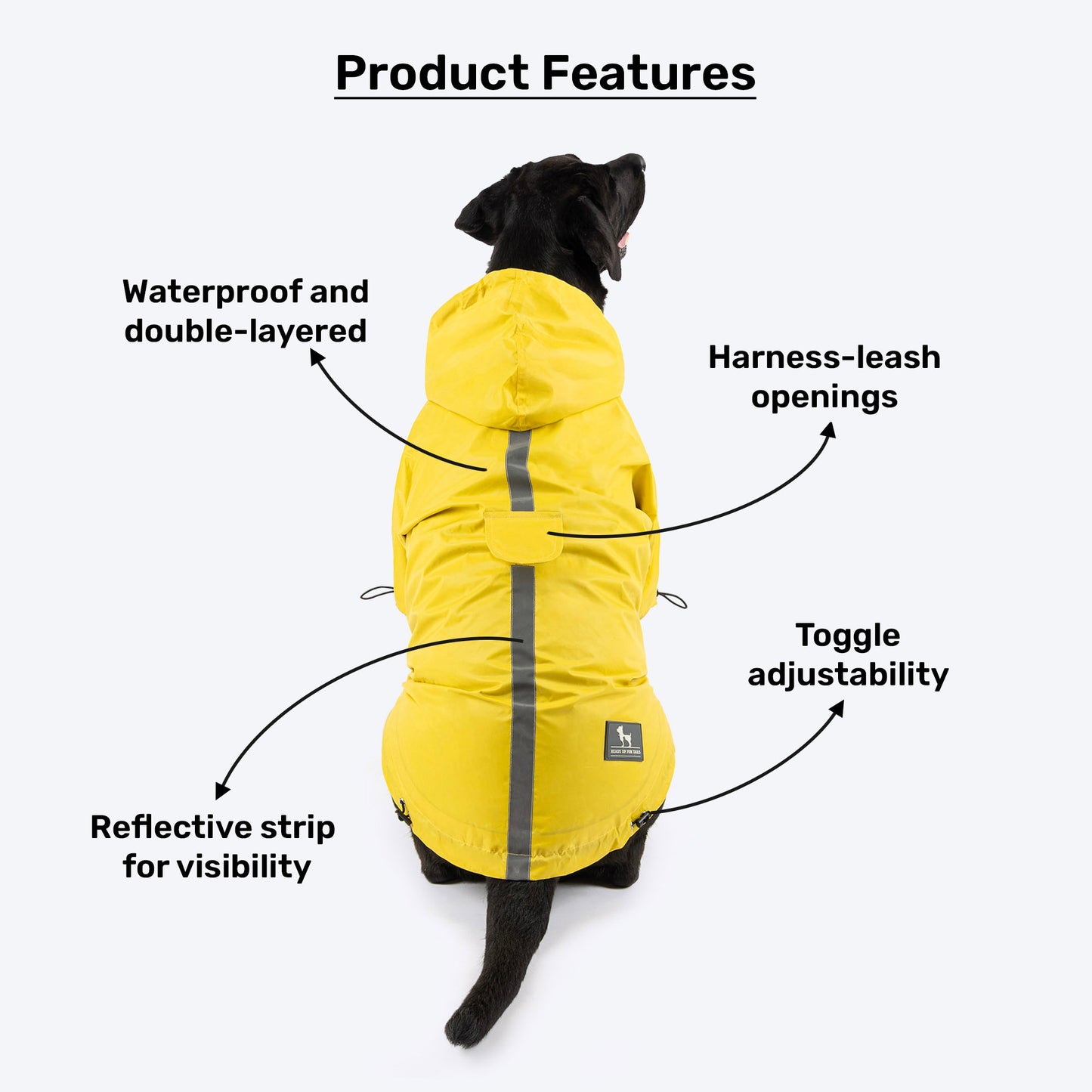 HUFT Magical Mist Raincoat With Harness Opening For Dog - Yellow
