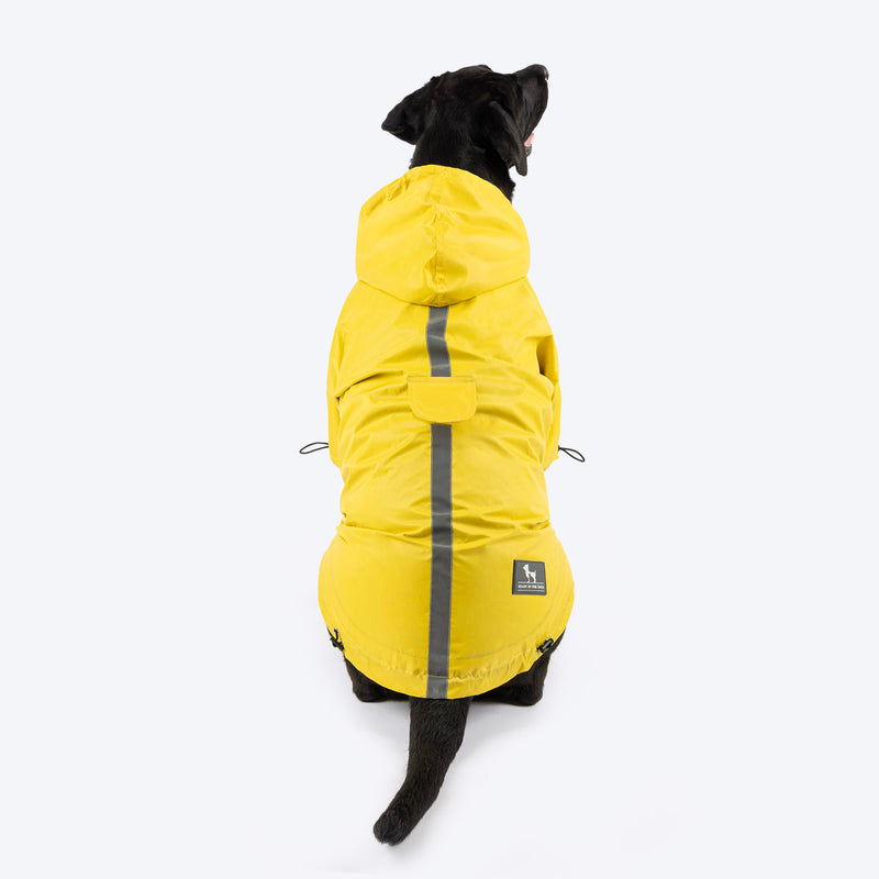 HUFT Magical Mist Raincoat With Harness Opening For Dog - Yellow - Heads Up For Tails