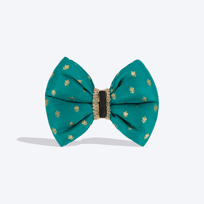 HUFT Desi Dazzle Bow Tie For Dog - Green - Heads Up For Tails