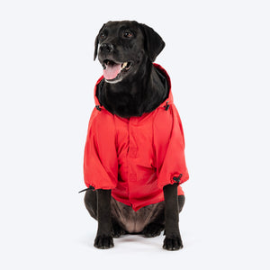 HUFT Magical Mist Raincoat With Harness Opening For Dog - Red - Heads Up For Tails