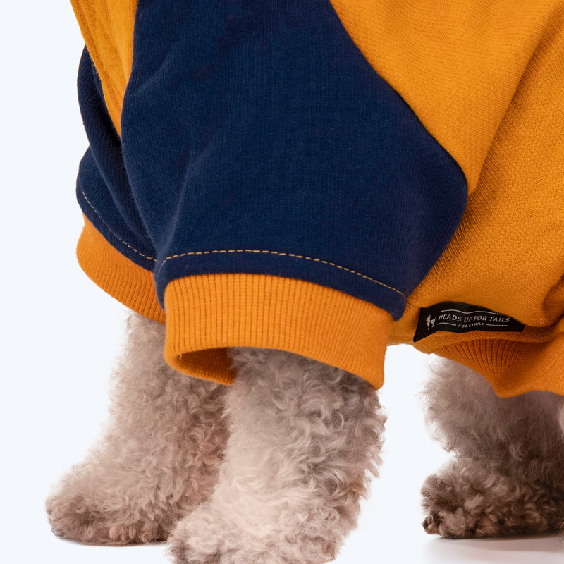 HUFT Colour Block Hoodie Sweatshirt For Pets- Mustard - Heads Up For Tails