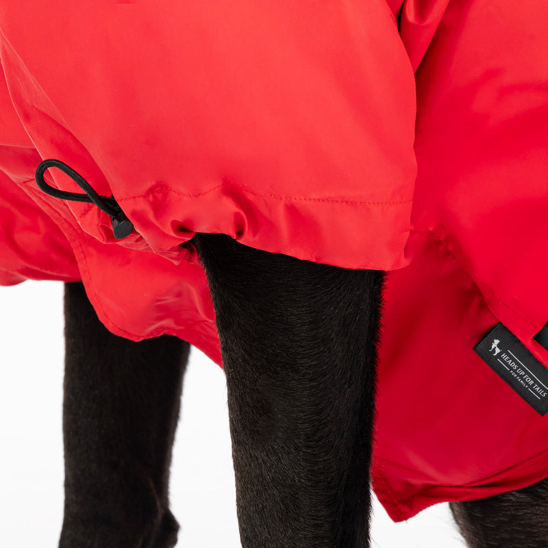 HUFT Magical Mist Raincoat With Harness Opening For Dog - Red - Heads Up For Tails