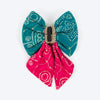 HUFT Rang Biranga Bow Tie For Dog - Green & Pink - Heads Up For Tails
