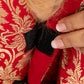 HUFT Customised Shahi Pawloom Brocade Kurta With Dupatta For Dog - Red
