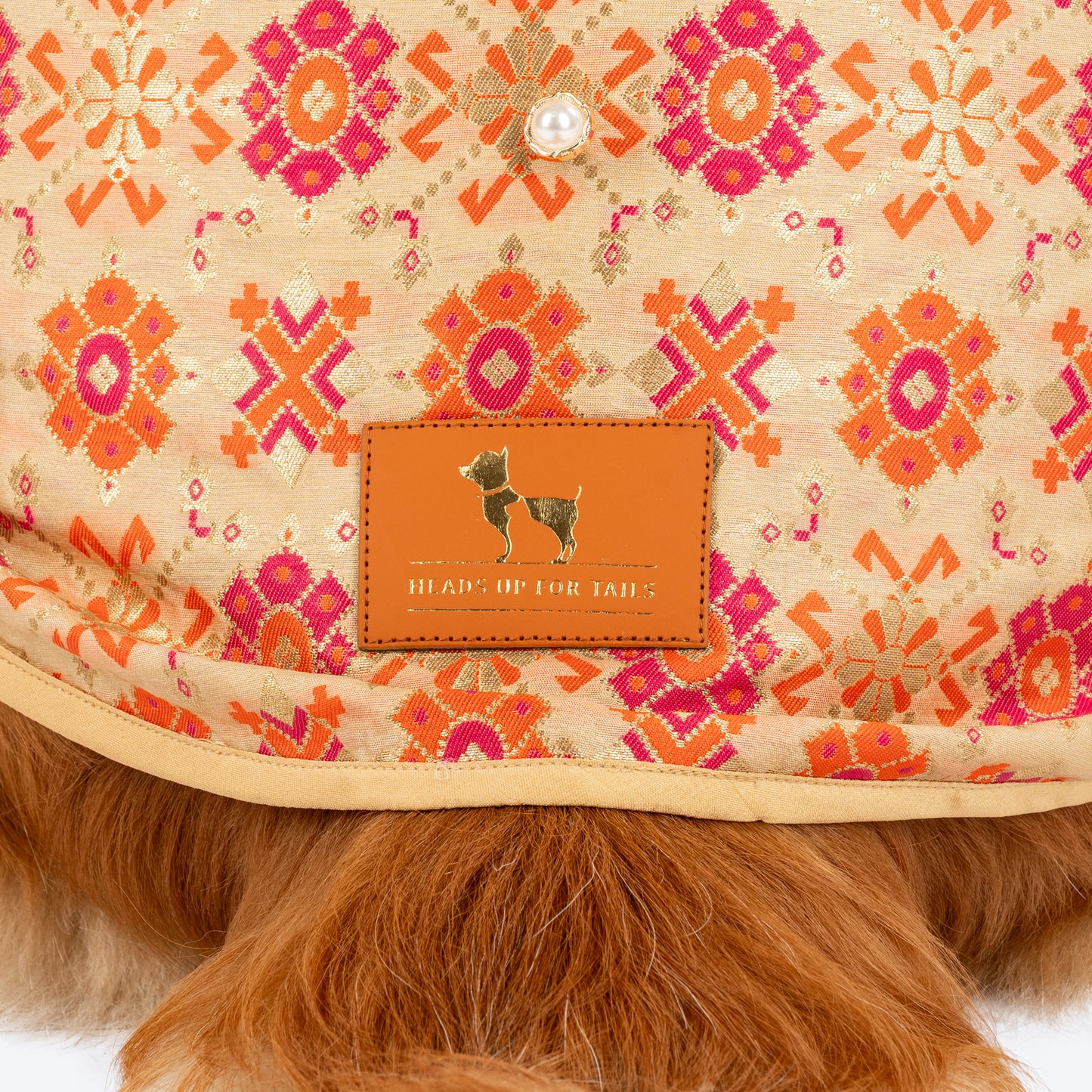 HUFT Customised Paw-tola Pawfect Brocade Sherwani For Dog - Cream