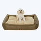 HUFT Fluff & Puff Quilted Lounger Dog Bed - Olive Green - Heads Up For Tails