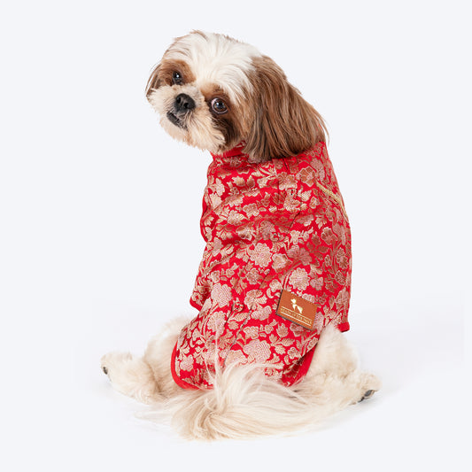 HUFT Royal Elegance Sherwani For Dog - Red - Heads Up For Tails