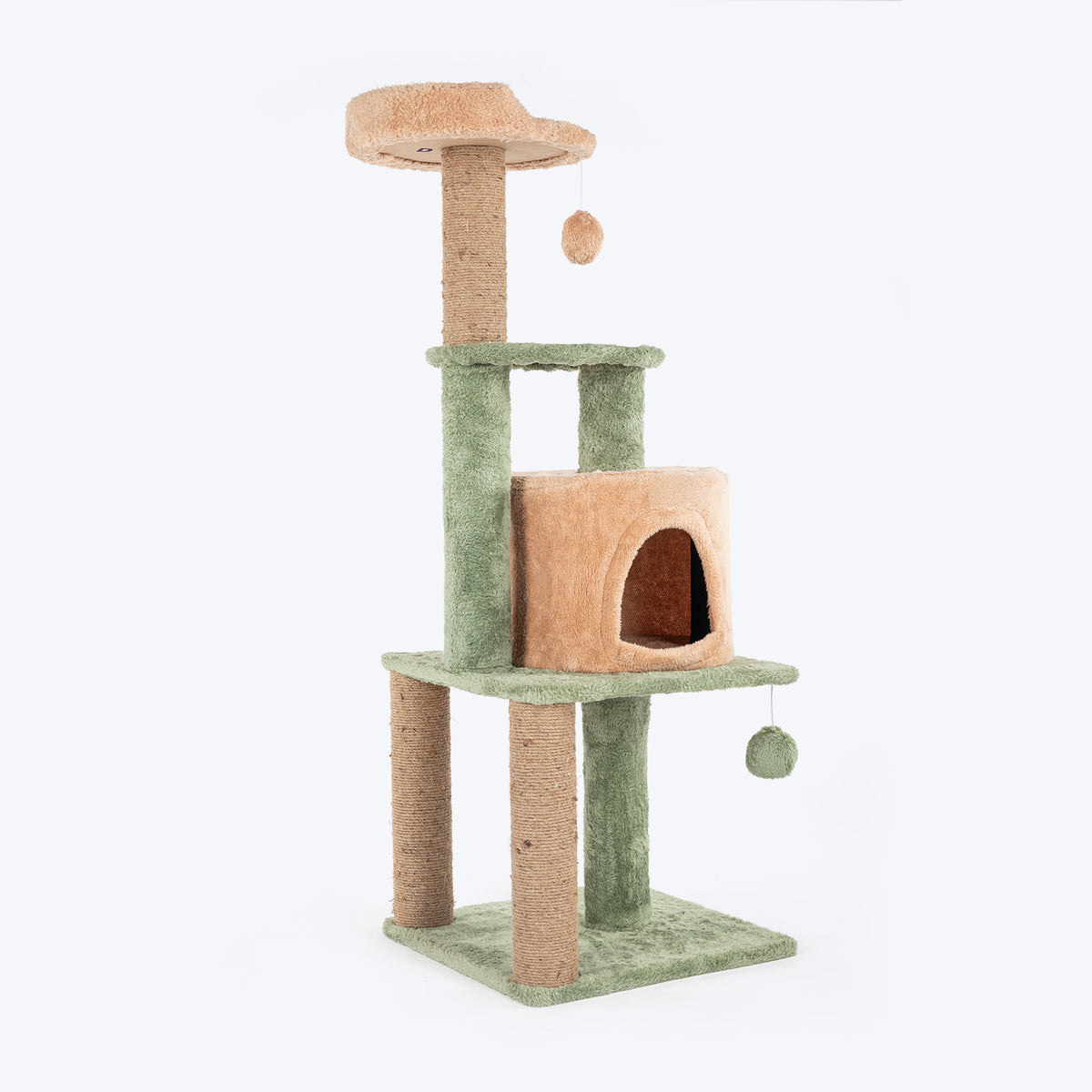 HUFT Dreamy Purrch Multipurpose Cat Tree - Green & Beige
