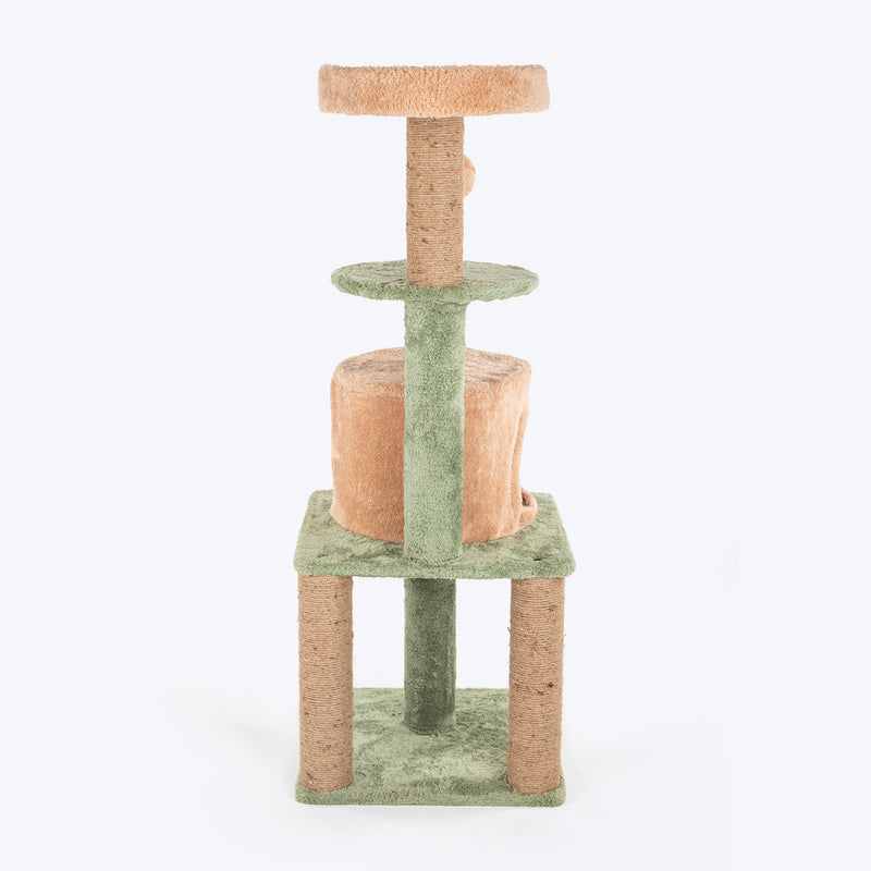 HUFT Dreamy Purrch Multipurpose Cat Tree - Green & Beige