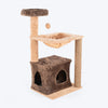 HUFT Cozy Crest Multipurpose Cat Tree - Brown & Beige