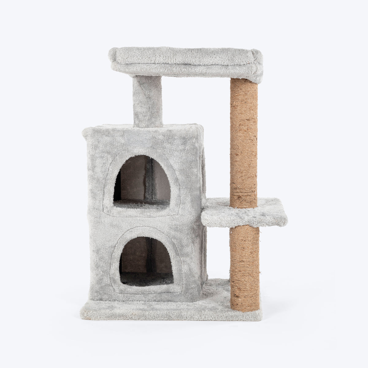 HUFT Purrfect Hideout Multipurpose Cat Tree - Grey & Beige