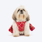 HUFT Customised Gulabi Zari Paws Brocade Lehenga Choli Set For Dog - Pink