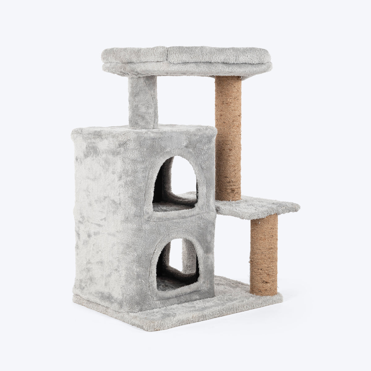 HUFT Purrfect Hideout Multipurpose Cat Tree - Grey & Beige