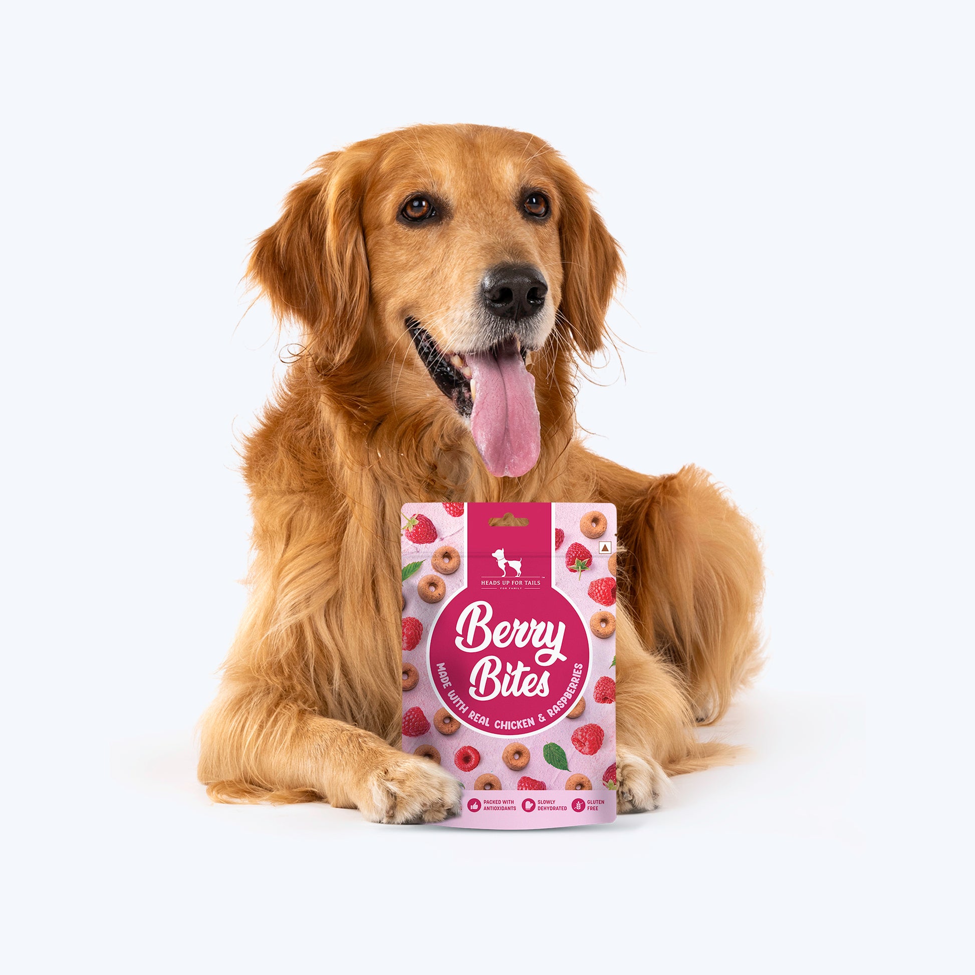 HUFT Berry Bites Made With Real Chicken & Raspberries Treat For Dogs - 140 g - Heads Up For Tails