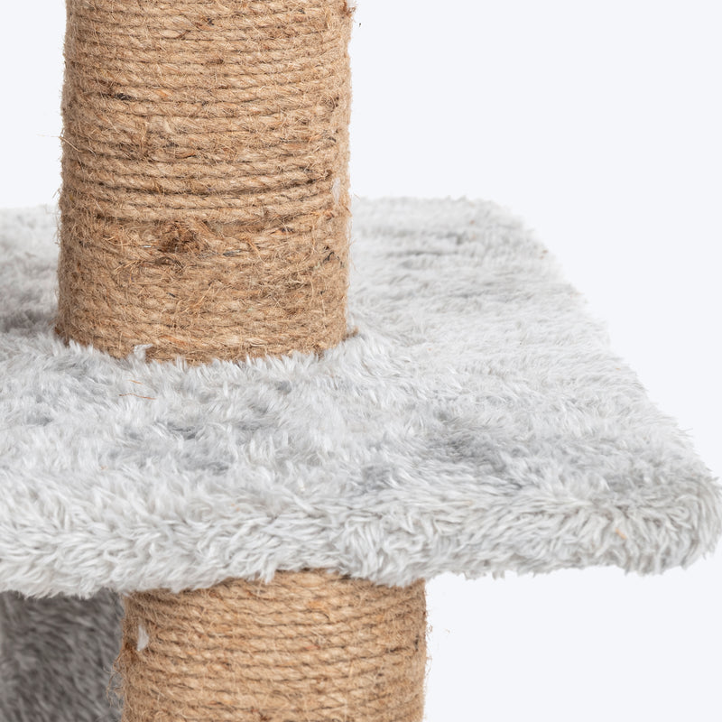 HUFT Purrfect Hideout Multipurpose Cat Tree - Grey & Beige