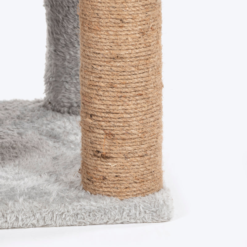 HUFT Purrfect Hideout Multipurpose Cat Tree - Grey & Beige