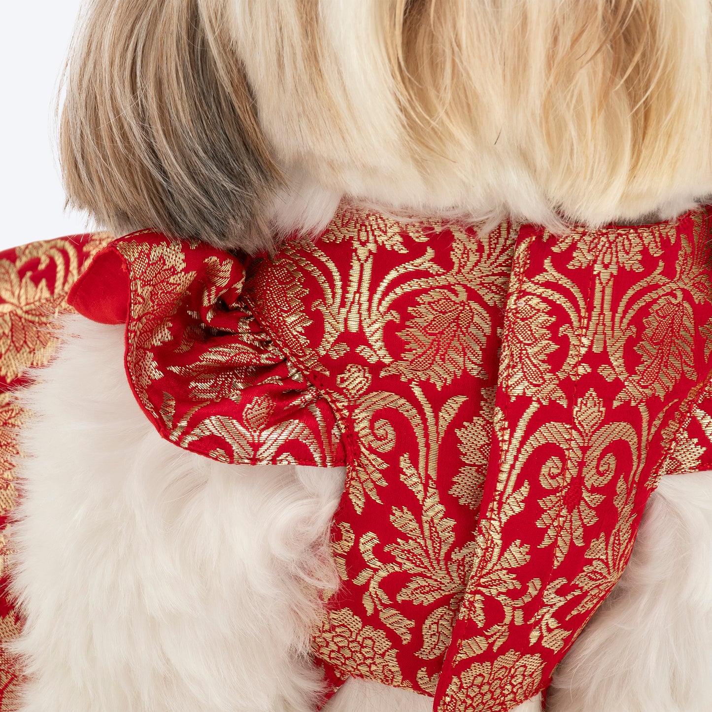 HUFT Customised Sona Sitara Brocade Lehenga Dress For Dog & Cat - Red
