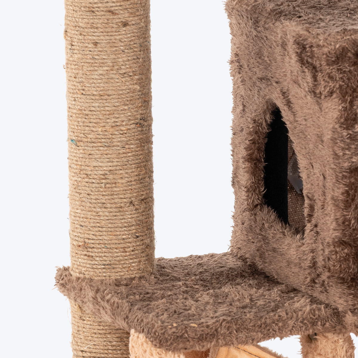 HUFT Purrfect Playhouse Multipurpose Cat Tree - Brown & Beige
