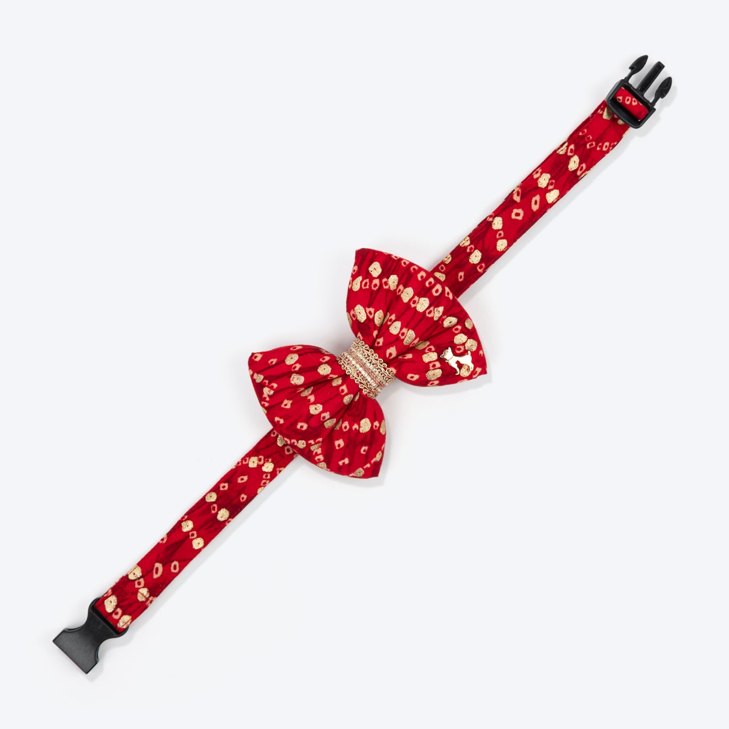 HUFT Super Sitara Bow Tie With Strap For Dog - Red