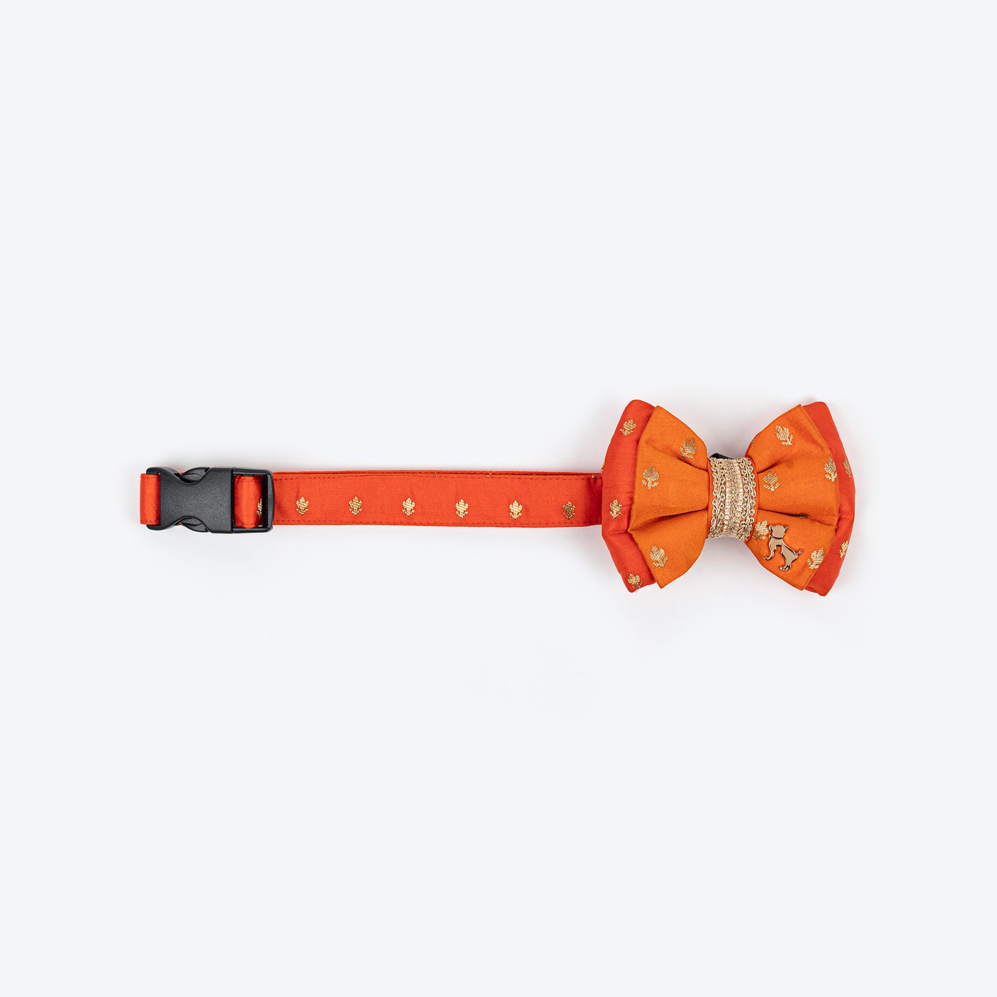 HUFT Desi Dazzle Bow Tie With Strap For Dog - Orange
