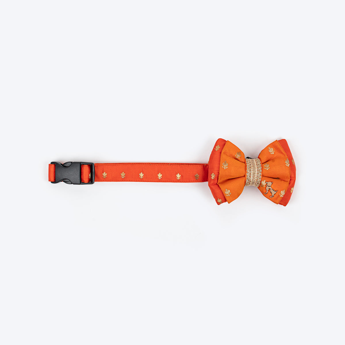 HUFT Desi Dazzle Bow Tie With Strap For Dog - Orange - Heads Up For Tails