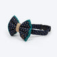 HUFT Shahi Paws Bow Tie With Strap For Dog - Blue & Green - Heads Up For Tails
