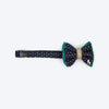 HUFT Shahi Paws Bow Tie With Strap For Dog - Blue & Green - Heads Up For Tails