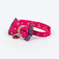 HUFT Desi Glam Bow Tie With Strap For Cat - Pink & Purple - Heads Up For Tails