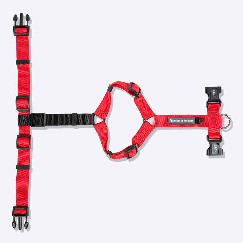 HUFT Basics Dog H-Harness - Crimson Red - Heads Up For Tails