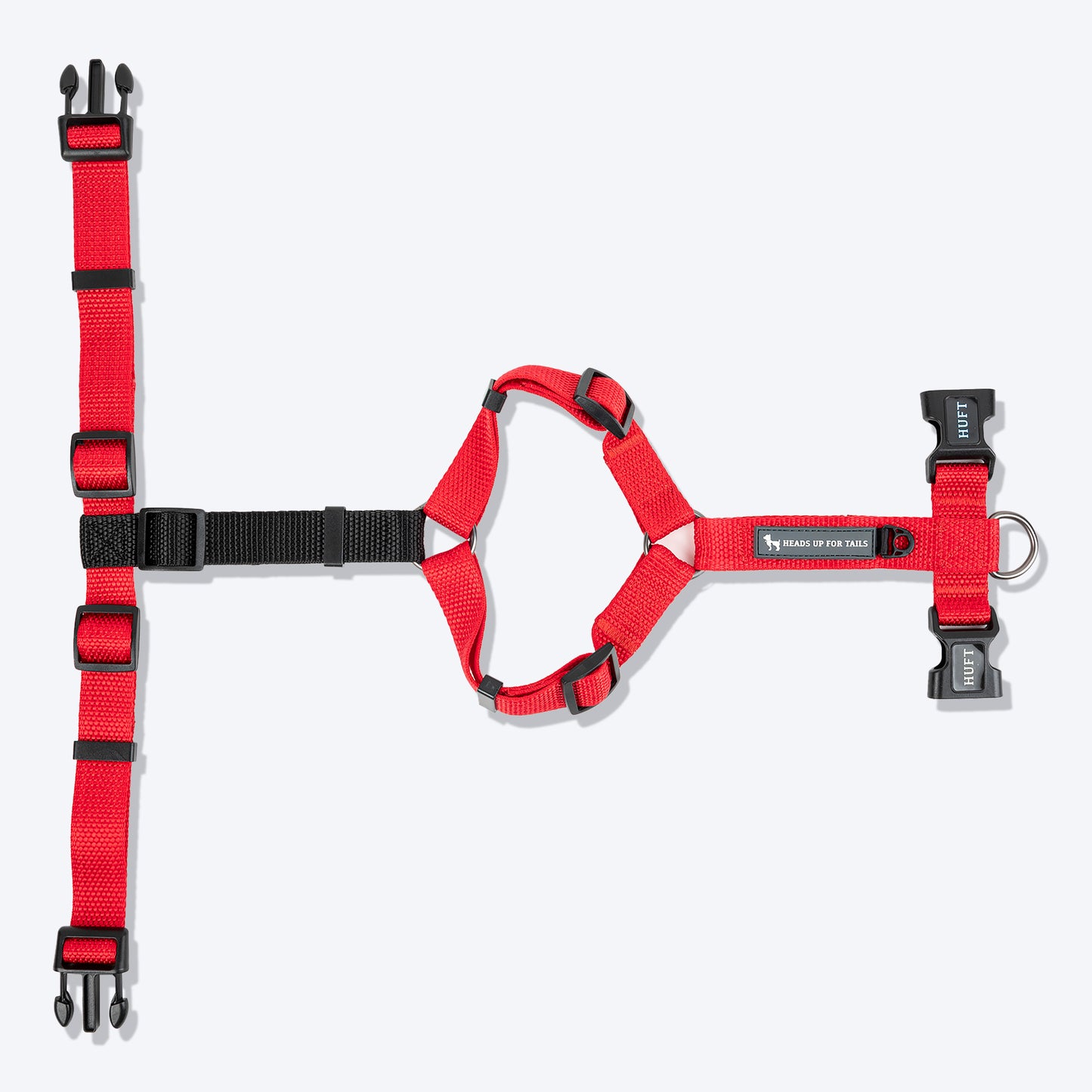 HUFT Basics Dog H-Harness & Leash Set - Crimson Red - Heads Up For Tails