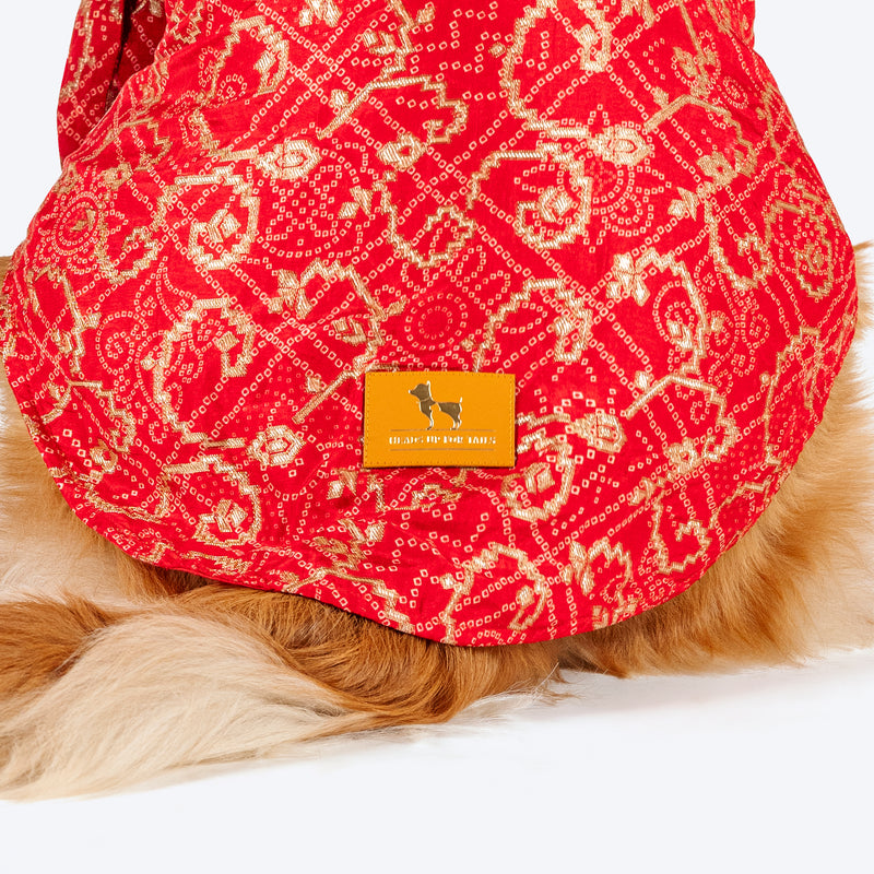 HUFT Festive Bliss Kurta For Dog - Red - Heads Up For Tails