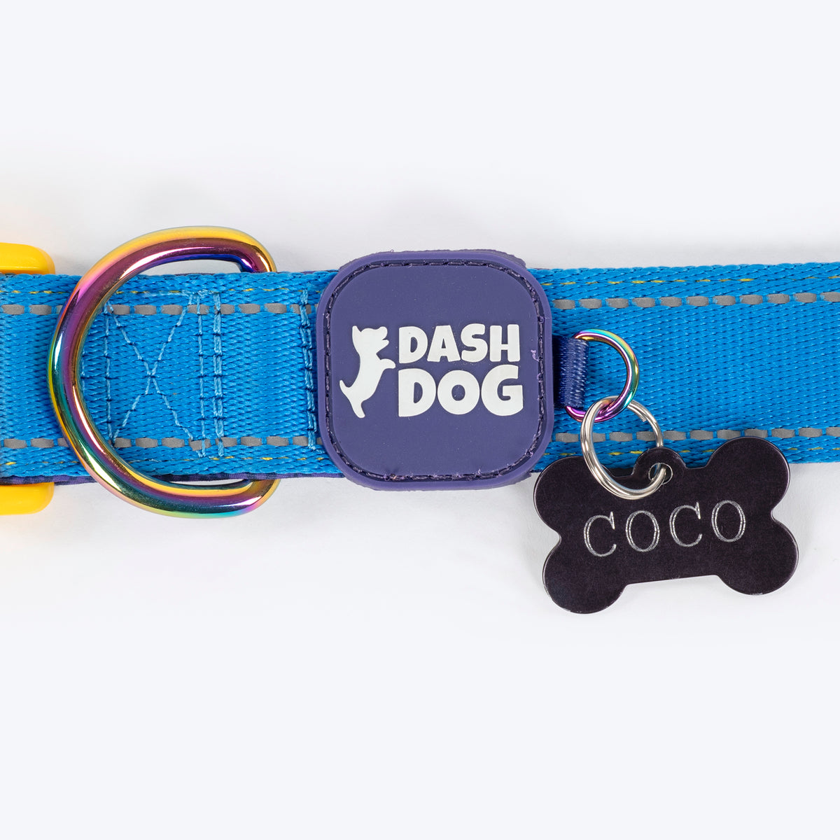 Dash Dog Padded Collar For Dog - Royal Blue & Yellow