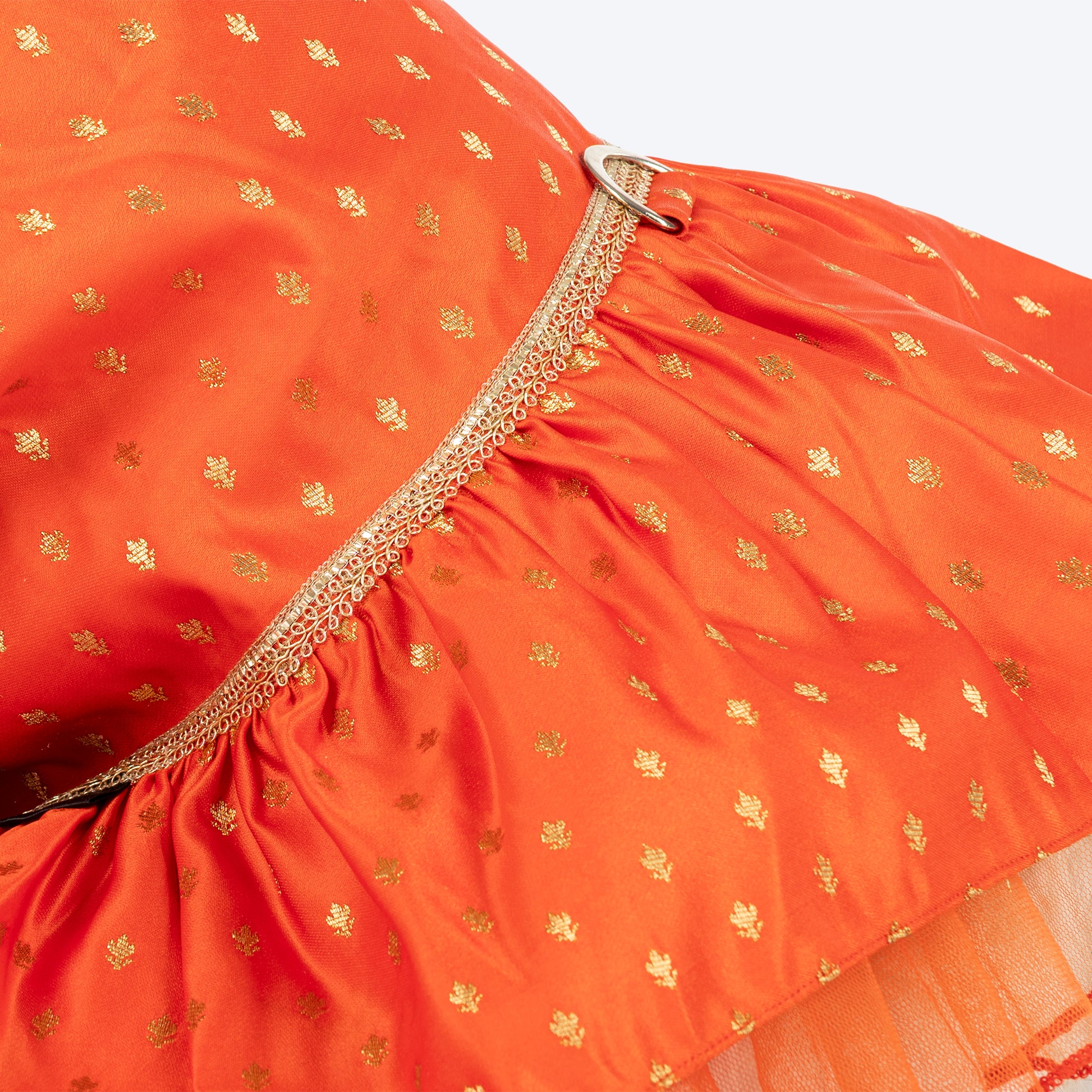 HUFT Desi Dazzle Dress For Dog - Orange - Heads Up For Tails