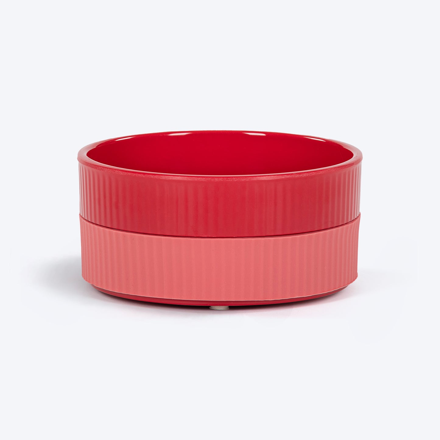 HUFT Dual Color Fun Melamine Bowl For Dog - Coral - Heads Up For Tails