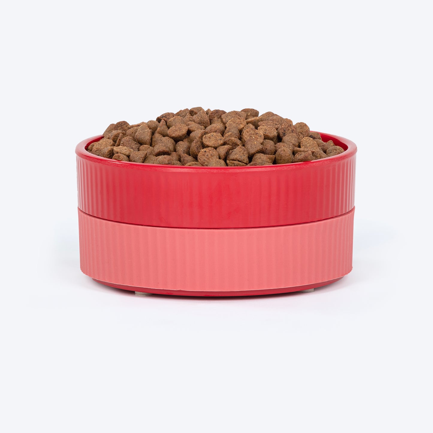 HUFT Dual Color Fun Melamine Bowl For Dog - Coral - Heads Up For Tails