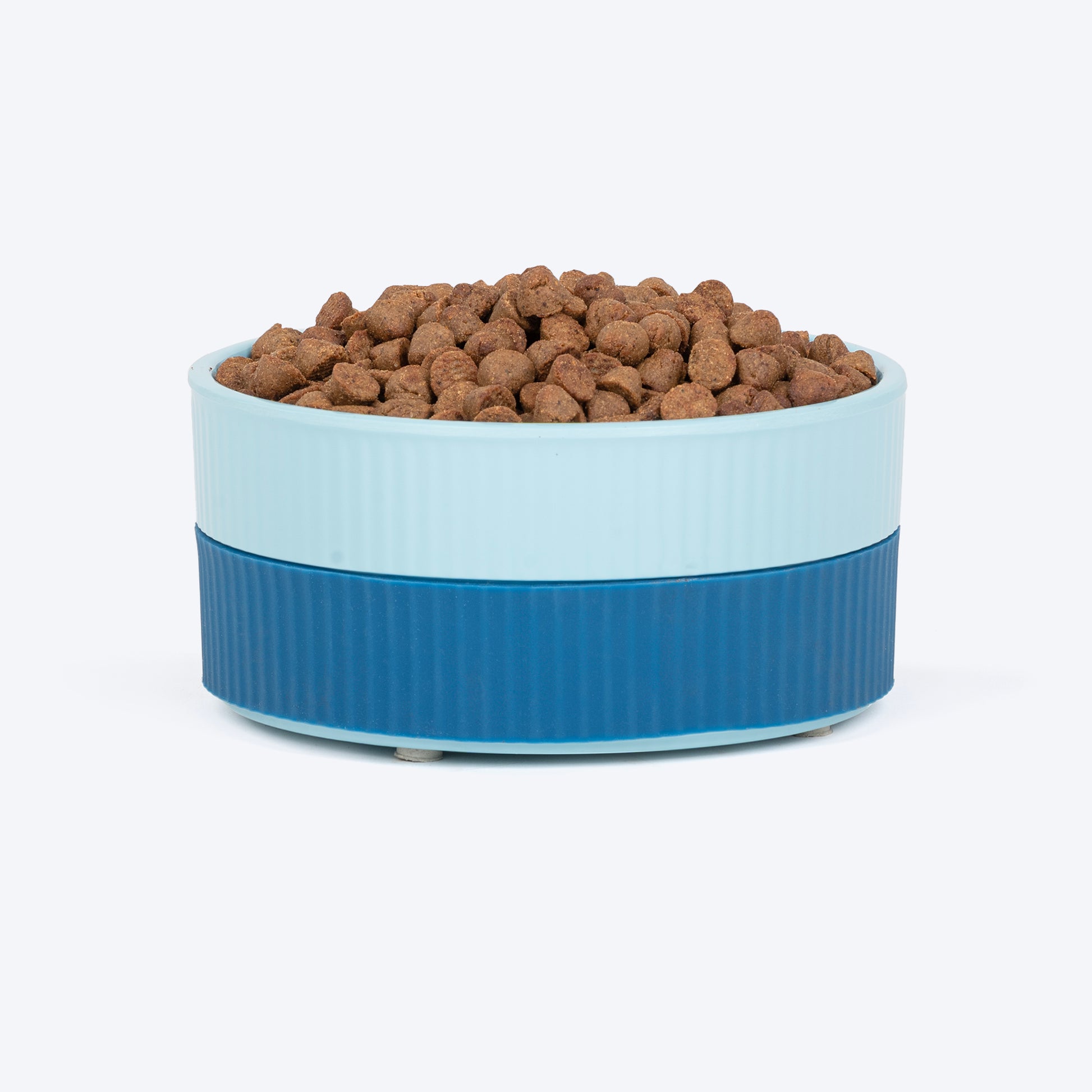 HUFT Dual Color Fun Melamine Bowl For Dog - Blue - Heads Up For Tails